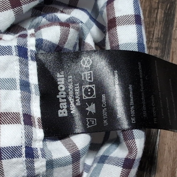 Barbour Barrell Classic Plaid Long Sleeve Button Down Size XL Corduroy Flip Cuff - Picture 6 of 9